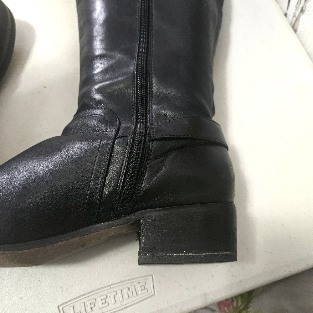 Corso Como Black Leather Boots 1.5" Heel. Buckles Size 9E In Great condition - Picture 12 of 16